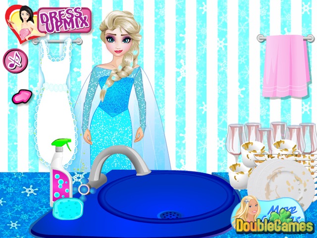 Free Download Elsa Washing Dishes Screenshot 1